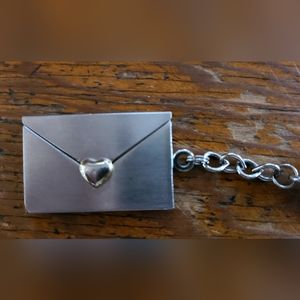 Vintage Hallmark keychain love heart envelope heavy